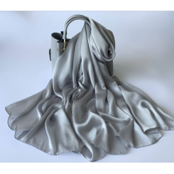 Silke Accessories - Silke tørklæde - Tåget grå, 90x180 cm